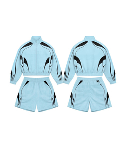 2026 Unisex Sporty Tracksuit 2 Piece Zipper Jacket Shorts Breathable Polyester/Nylon Regular Fit Stand Collar Tracksuik - Product Image 3