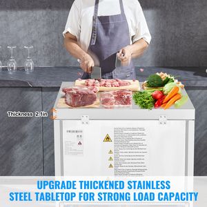 Station de préparation alimentaire réfrigérée en acier inoxydable de 28 pouces, capacité de 7,4 pieds cubes Équipement de réfrigération pour salades et sandwichs surgelés - Product Image 5