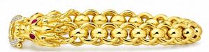 18k Gold Plated Stainless Steel Cuban Chain Dragon Head Link Bracelet & <b>Bangle</b> <b>for</b> <b>Men</b> Daily Wear Gift - Product Image 3
