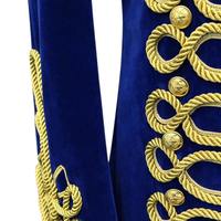 Veste de parade militaire napoléonienne unisexe verte d'été, style hussard, avec tressage doré, motif lettres respirant, 100% coton, pour adultes, haute qualité
