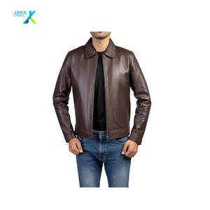 Chaqueta de Cuero de Cordero Auténtico para Hombre, Estilo Clásico Vintage, Informal para Uso Diario, para Motociclistas, para Todas las Temporadas - Product Image 2
