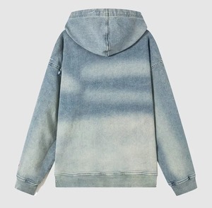 Sudadera con capucha para hombre, personalizada, 100% algodón, de gramaje alto, estilo holgado, con lavado Monkey, efecto desgastado, oversize, estilo streetwear vintage, con cordón ajustable. - Product Image 2