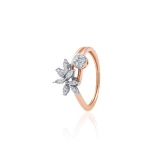 Bague élégante pour femmes en or rose 14 carats, pureté de l'or 14KT, poids 2,360 grammes, taille standard, bijoux en or véritable pour les showrooms, achat en gros - Product Image 2