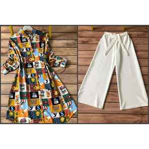 นักออกแบบเรยอนพิมพ์ลายดิจิตัลเสื้อใส่ทำงานสีขาว - Product Image 1