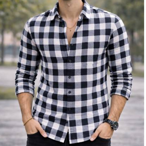 Men's <b>Shirts</b> 100% Cotton Streetwear Regular Fit Raw Edge Vintage Anti Wrinkle OEM Manufacturer - Product Image 6