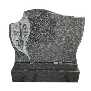 <span class=keywords><strong>Irlande</strong></span> Styles bleu perle granit personnalisé sculpté fleur croix pierre tombale prix pour mémorial - Product Image 1