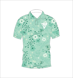 Camisa Polo Personalizada con Estampado Floral Verde para Hombre, Manga Corta, Casual, Verano, Transpirable, Ligera, Moda, Golf - Product Image 1