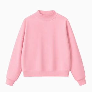 Sweat-shirt col rond 100 % coton uni pour femmes, vente en gros pour marques de boutiques américaines avec options de prix en gros - Product Image 3