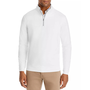 Sweat-shirt gris pour homme à col zippé, manches longues, couleur unie, décontracté, en coton tricoté, avec fermeture éclair, respirant - Product Image 4