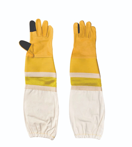 Gants d'apiculture professionnels ventilés en cuir de chèvre avec manches en maille, compatibles écran tactile, unisexe, pour usage extérieur - Product Image 3