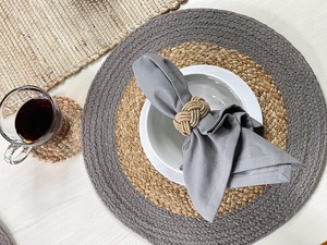 Premium Quality Jute and Cotton Placemat <b>Set</b> of <b>4</b> Handmade <b>Dining</b> <b>Table</b> Mats <b>for</b> Home Kitchen Decor Use Indian Supplier - Product Image 6
