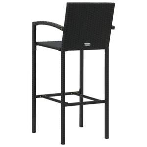 Ensemble de 4 tabourets de bar en rotin PE noir et acier thermolaqué, taille standard - Product Image 5