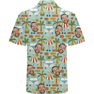 Chemise hawaïenne à fleurs personnalisée pour hommes taille XL bouton décontracté été Funky cadeau personnalisé tissu tissé à motif floral à simple boutonnage - Product Image 3