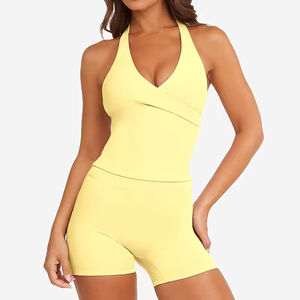 เสื้อกล้ามทรง Racerback สำหรับผู้หญิง เนื้อผ้านุ่ม ระบายอากาศได้ดี มีดีเทลรูระบายอากาศและโลโก้ด้านหน้า เหมาะสำหรับออกกำลังกาย โยคะ และฟิตเนส - Product Image 2