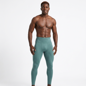 Men's Full Length <b>Compression</b> <b>Leggings</b> Solid Color High Waist Elastic Waist Spandex Nylon Material - Product Image 4