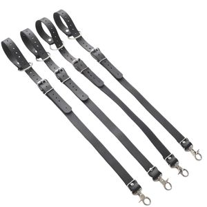 Paires de menottes en cuir pour chevilles avec boucles métalliques et accessoires en forme d'anneau - Product Image 5