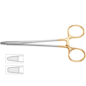 Pinces à fils Onyx, porte-aiguilles 6″, mâchoires robustes en carbure de tungstène, calibre 18, pour sutures chirurgicales plastiques par Vaslcare - Product Image 1