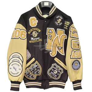 Chaqueta Varsity Premium Única OEM Personalizada con Cadena Bordada, Colores Personalizados, Logotipo Personalizado, Reversible, Impermeable y Ecológica para Hombre - Product Image 3