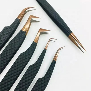 Tweezer <b>mink</b> Rose Gold Diamond Handle <b>Mink</b> <b>Eyelash</b> Tweezers Set Fiber Tip Stainless Steel Sustainable <b>Eyelash</b> <b>Extension</b> Tweezer - Product Image 3