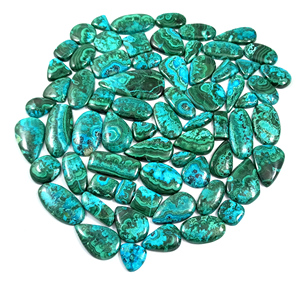 Lot de cabochons en chrysocolle et malachite, pierres précieuses naturelles bleu-vert polies, pierres en vrac pour la fabrication de bijoux en gros - Product Image 3