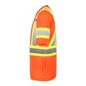 Combinaison de travail unisexe respirante, imperméable, à séchage rapide, haute visibilité, réfléchissante, certifiée CE EN, noir et gris à rayures, en polyester - Product Image 4