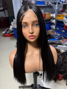 Peluca de 24 pulgadas! Peluca frontal de encaje de alta calidad 13*4 con parte trasera tejida, 100% cabello humano virgen, topper frontal de encaje negro - Product Image 2