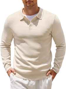 Premium Long Sleeve Regular Polo Shirt With Cashmere Men's Breathable Pima Cotton Casual Polo Top Custom Logo Casual durable - Product Image 5