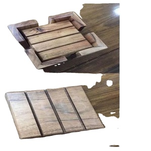Acacia <b>Wood</b> Coaster Set Manufacturer Wooden coaster Set Custom Acacia square Black Round <b>Wood</b> Pallet Coasters - Product Image 2