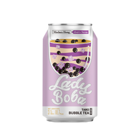 Té de burbujas Lady Boba Pearl Taro con leche, 9 Brix, 315 ml, concentrado esterilizado instantáneo en lata de Taiwán con 24 meses de duración.