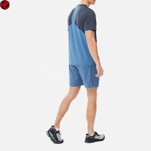 Ropa Deportiva Transpirable para Hombre, Conjunto de Gimnasio con Bloques de Color, Conjunto de Camiseta y Pantalones Cortos para Hombre, Venta al Por Mayor - Product Image 2