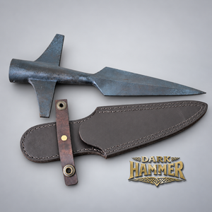 Punta de Lanza Medieval con Funda de Cuero de Doble Costura, Punta de Lanza de Metal Forjada a Mano, Artículo Coleccionable para Reenactment Histórico - Product Image 4