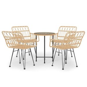 ชุดโต๊ะรับประทานอาหารในสวนหวายโพลีสีดำขนาดกลางตามหลักสรีรศาสตร์ - Product Image 2