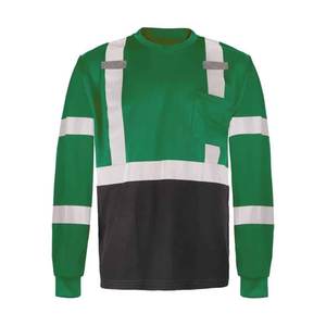Overol de Trabajo de Alta Visibilidad Clase 2 para Hombre, Chaleco de Seguridad Reflectante Verde, Camiseta Impermeable de Algodón/Poliéster OEM - Product Image 2