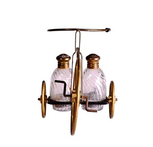 Cycle Style Stand Base <b>Salt</b> And Pepper <b>Shaker</b> Premium Novelty Seasoning Set For Modern Table Decor Handcrafted From India - Product Image 3