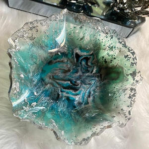 Ensemble de bols de service en résine jaune de bohème personnalisés de haute qualité fabriqués à la main pour la maison hôtel carton emballé hautement poli - Product Image 1