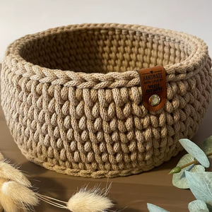 Cesta de Almacenamiento Circular de Mimbre Natural Multiusos, Hecha a Mano, Ecológica, Diseño Moderno y Flexible para el Hogar - Product Image 1