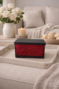 Porte-bougies et lanternes personnalisés en verre vert argenté effet mercure avec couvercle en bois de manguier, vides, pour décorations de Noël et de fêtes à la maison. - Product Image 5