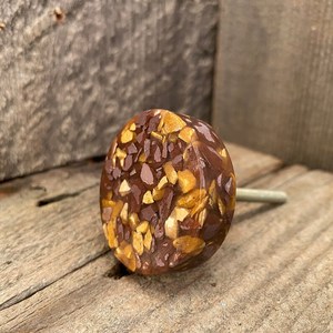 Mocha Gold Terrazzo Resin Drawer <b>Knob</b> Handmade Chocolate Brown Cabinet Pull Luxury Mosaic <b>Furniture</b> <b>Handle</b> - Product Image 4