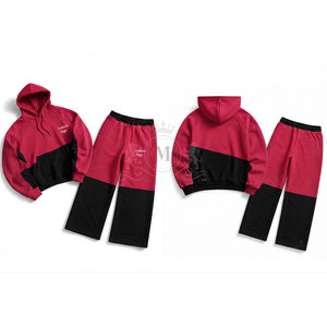 Conjunto Deportivo Unisex con Capucha y Bloques de Color, 100% Algodón, 450 g/m², Sudadera Casual con Bolsillos y Cordón Ajustable - Product Image 4