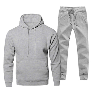 Conjunto Deportivo para Hombre Color Caqui con Capucha, Pantalones Largos con Bolsillos Laterales, Estilo Casual para Otoño, Corte Regular, Color Sólido, con Cordón Ajustable - Product Image 4