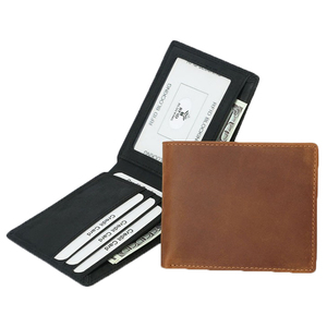 <b>Brown</b> Genuine Leather Men's Bifold <b>Wallet</b> Slim Card Holder RFID Blocking Cash Compartment Daily Use - Product Image 3