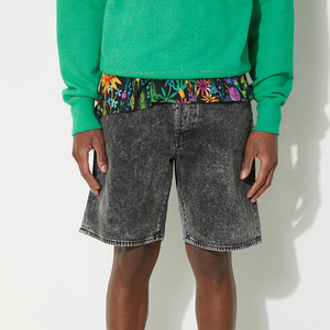 Pantalones cortos de mezclilla para hombre, de tela tejida transpirable, venta directa, precio competitivo, cierre de botón, lavados. - Product Image 1