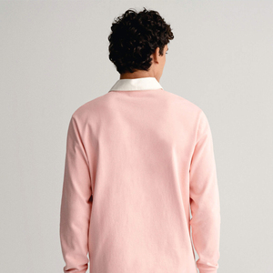<b>Men's</b> <b>Pink</b> <b>Long</b> <b>Sleeve</b> Polo <b>Shirt</b> Cotton Poplin Casual Button Down Collar Spring Wear - Product Image 3