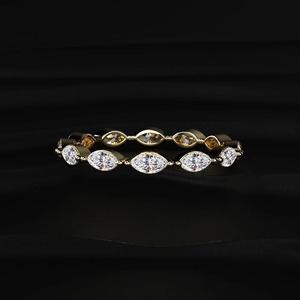Bague en diamant de 0,75 carat, taille marquise, sertie de diamants sur toute la surface, diamant créé en laboratoire, bague de luxe pour femme - Product Image 1
