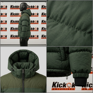 Chaqueta Acolchada con Capucha para Hombre de Alta Calidad, Estilo Urbano para Otoño e Invierno, Resistente al Viento, Transpirable, Hecha en Pakistán, con Logotipo Frontal - Product Image 6