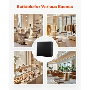 Bancone Reception Rettangolare da 47 Pollici con Cassetto Chiudibile a Chiave e Armadietto, Tavolo Frontale per Ufficio - Product Image 6