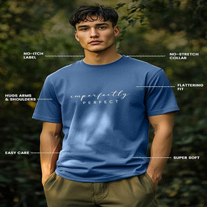 T-shirt de haute qualité 240 GSM, couleur unie, logo personnalisé, 100 % coton pur, épais, pour homme, coupe épaules tombantes - Product Image 4