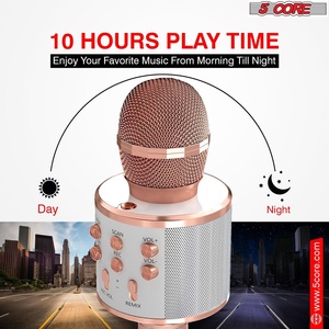 5 Core <b>Microphone</b> Wireless Karaoke Mic With Speaker 3 in 1 Portable <b>Bluetooth</b> Microfono Inalambrico - Product Image 2
