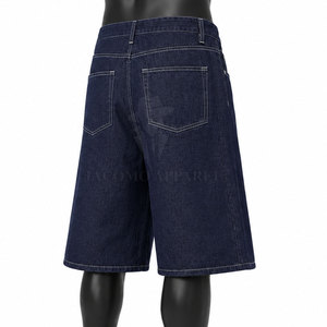 <b>Stretch</b> Cotton Casual <b>Men</b> Jeans Jorts With Button Zip Closure Durable Fabric For Summer Travel Weekend And Daily Wear - Product Image 2