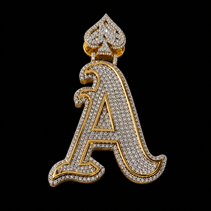 Pendentif de luxe pour homme, style hip-hop personnalisé, lettre A entièrement sertie de moissanite plaqué or, diamant brillant, prix abordable - Product Image 4